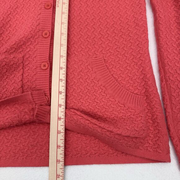 Patagonia Womens Cashmere Wool Sweater Hoodie Button Up Cardigan Sz Small Coral - Picture 8 of 12